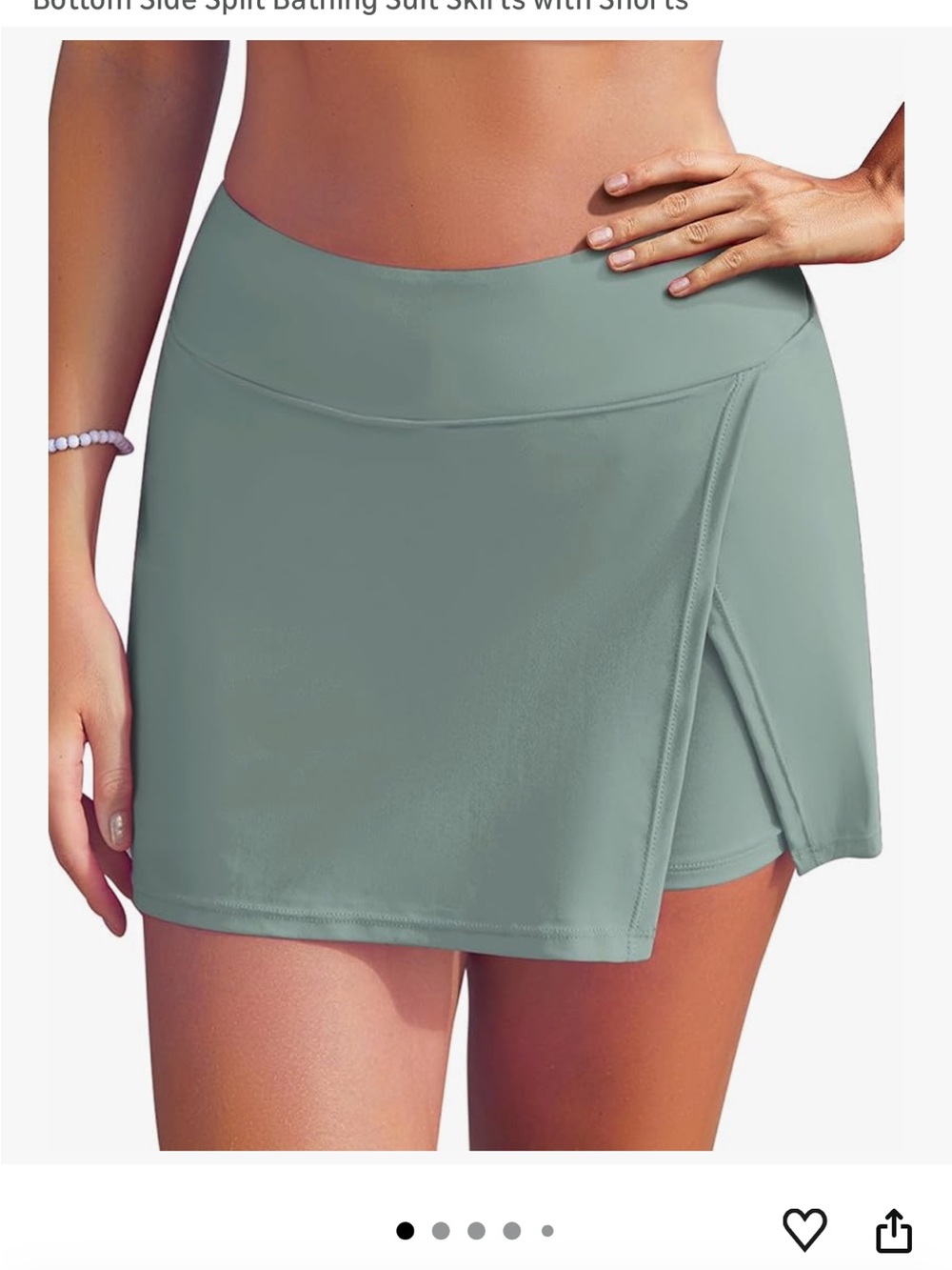 High Waisted Bikini Swimsuit Bottom Side Split Bathing Suit Skirts with Shorts